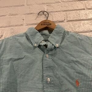 Vintage Polo Ralph Lauren‎ Mens 16.5x36/37 Custom Fit Regent White Green Stripe